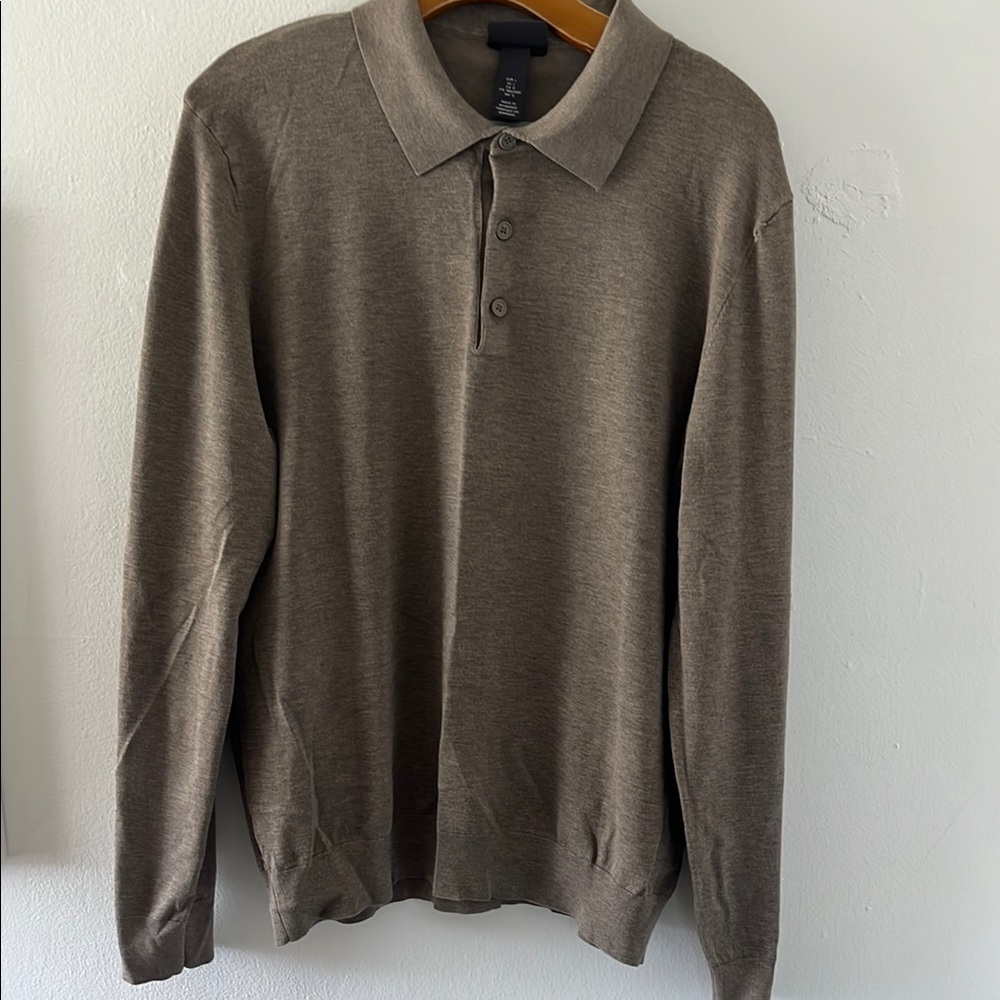 H&M Taupe Slim Fit Polo Shirt